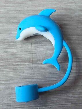 Silicone Dolphin Straw Topper